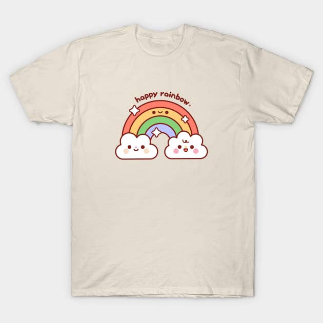 Happy Rainbow Kawaii T-Shirt by kudasai